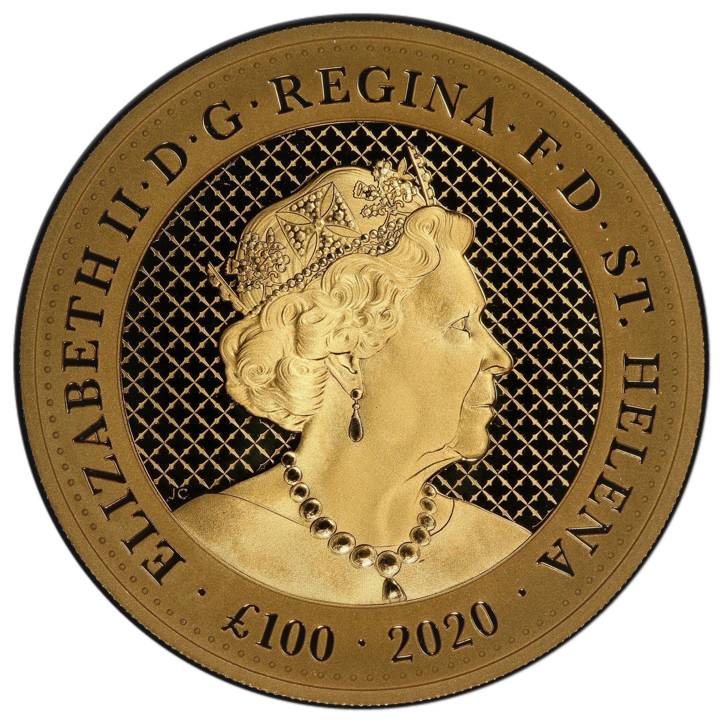 Saint Helena 100 Pounds - Elizabeth II India Wildlife - Peacock obverse