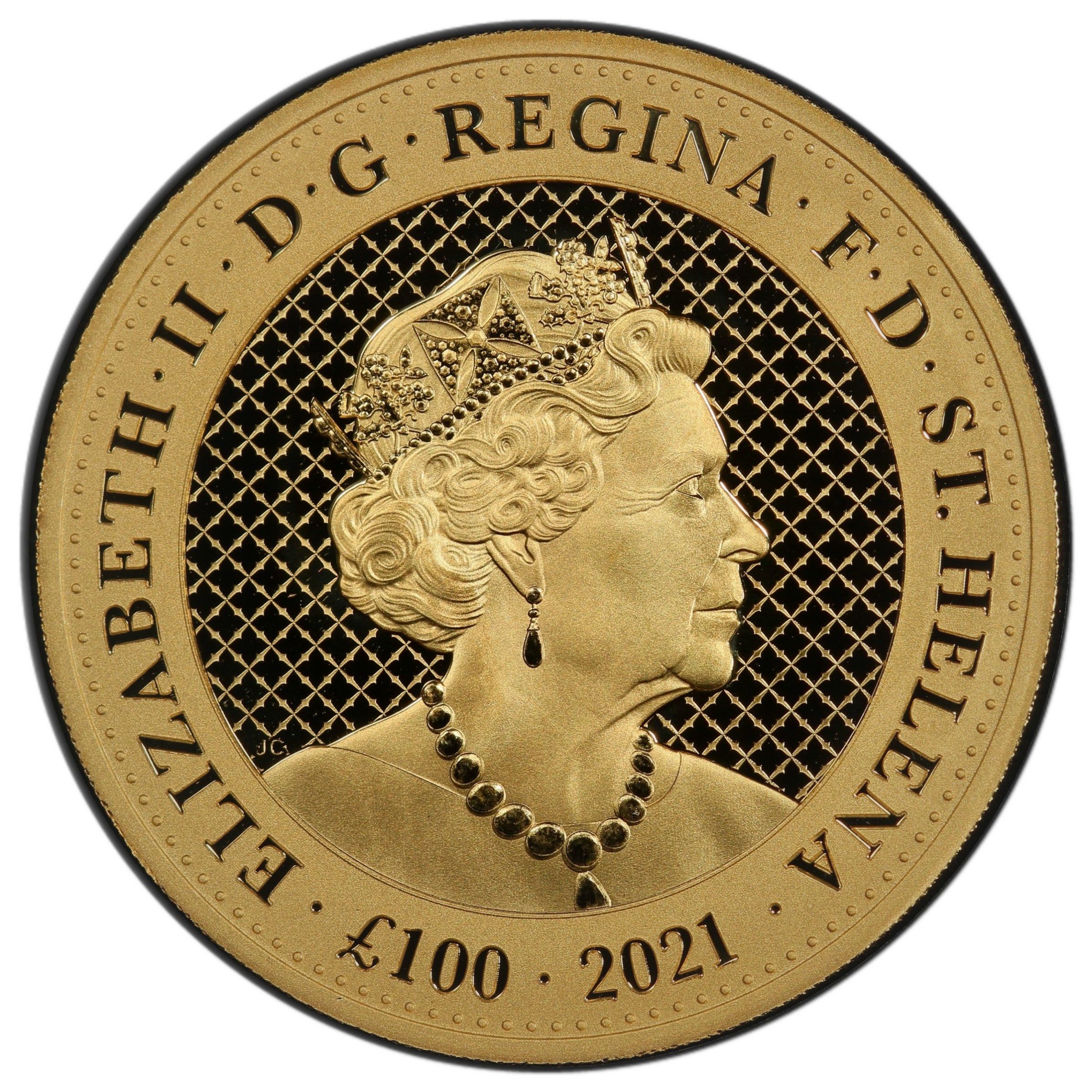 Saint Helena 100 Pounds - Elizabeth II India Wildlife - Elephant obverse