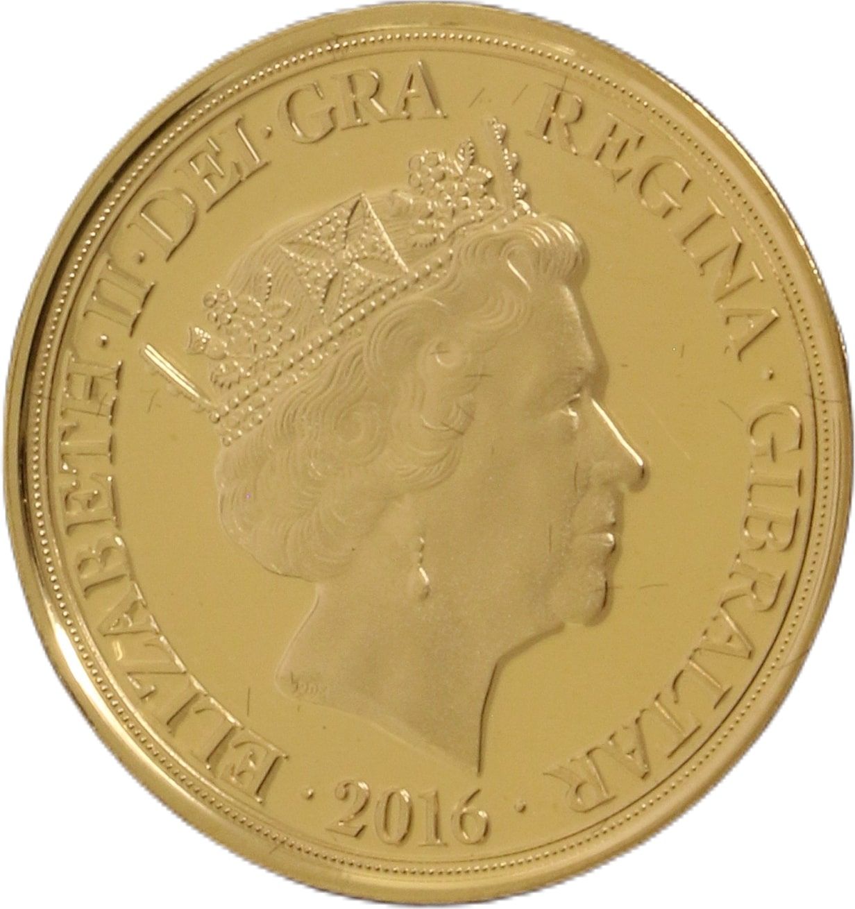 Gibraltar 1 Sovereign - Elizabeth II Lest we forget; Gold Proof obverse