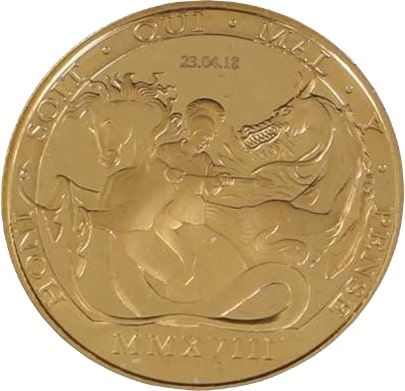 Gibraltar 2 Sovereigns - Elizabeth II Saint George and the Dragon