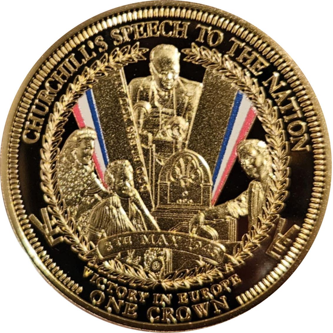 Tristan da Cunha 1 Crown - Elizabeth II Churchill's Speech to the Nation