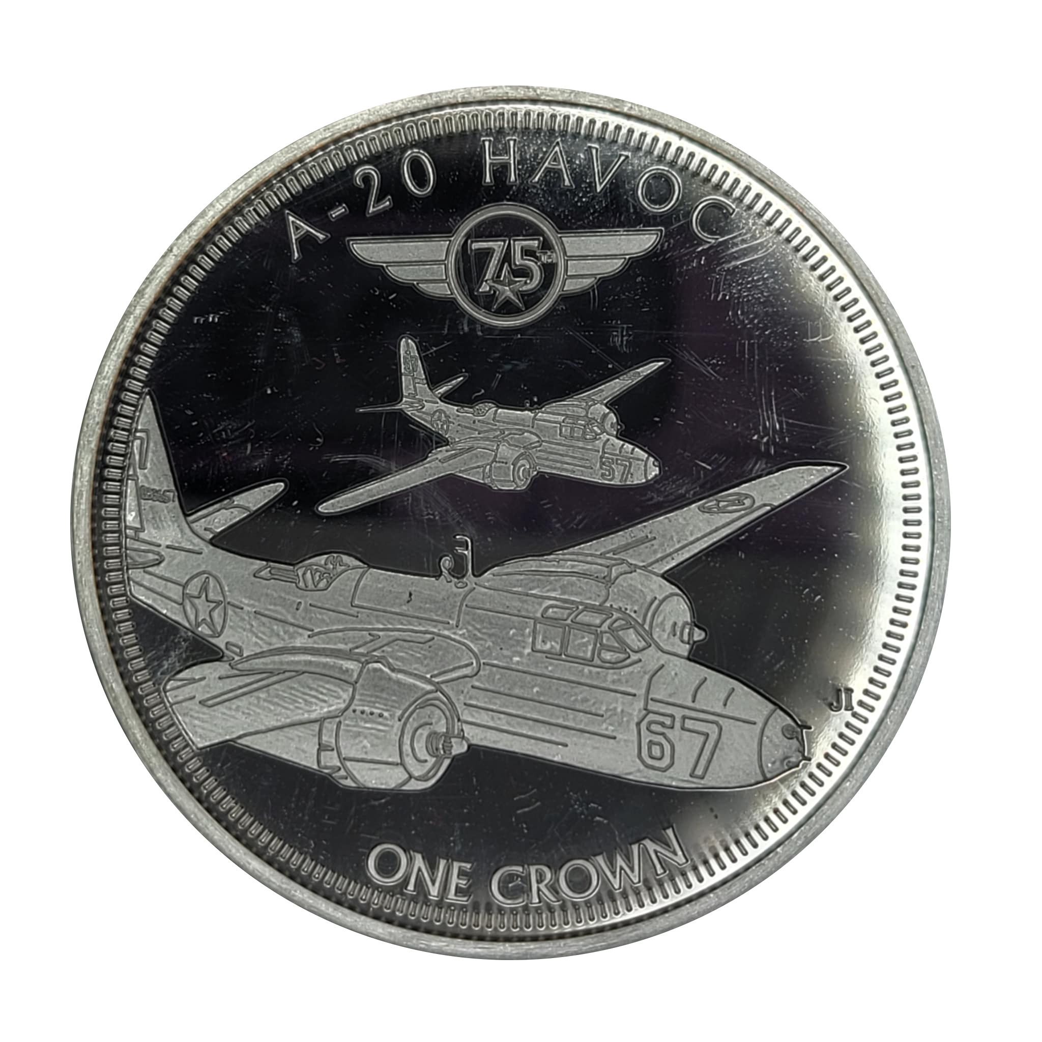 Tristan da Cunha 1 Crown - Elizabeth II A-20 Havoc