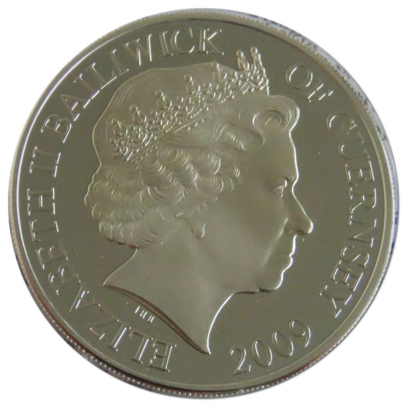 Guernsey 5 Pounds - Elizabeth II HMS Bounty; Silver Proof obverse