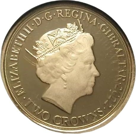 Gibraltar 2 Crowns - Elizabeth II Falkland War obverse