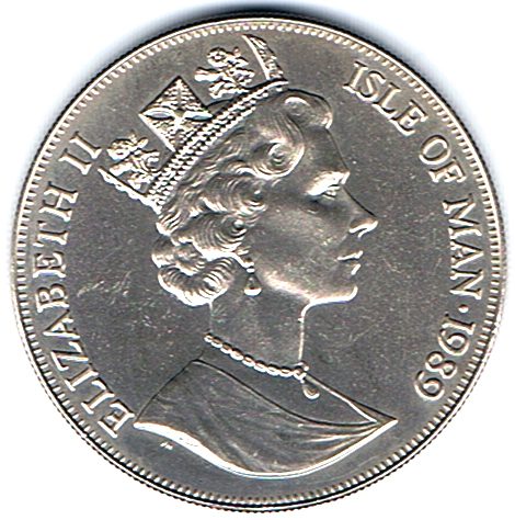 Isle of Man 1 Crown - Elizabeth II Mutiny on the Bounty obverse