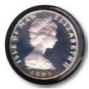 Isle of Man ½ Penny - Elizabeth II Stylized herring; Silver obverse