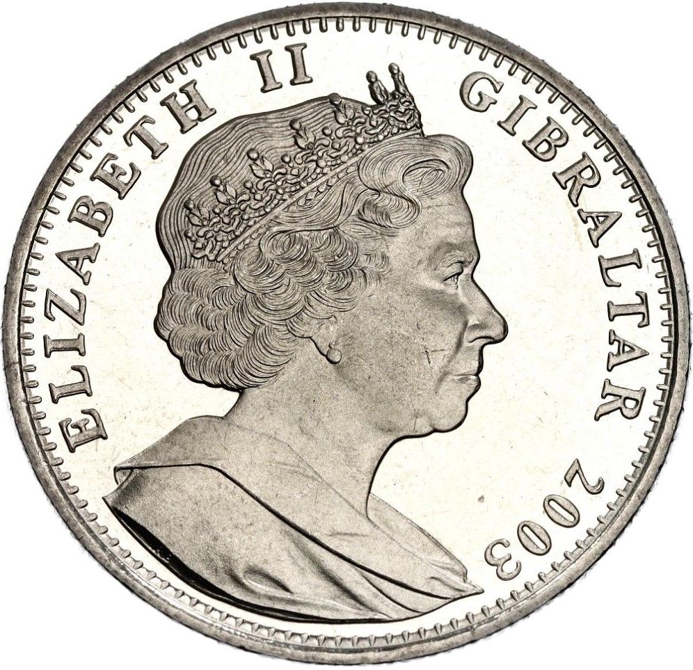 Gibraltar 1 Crown - Elizabeth II St. George and Dragon obverse