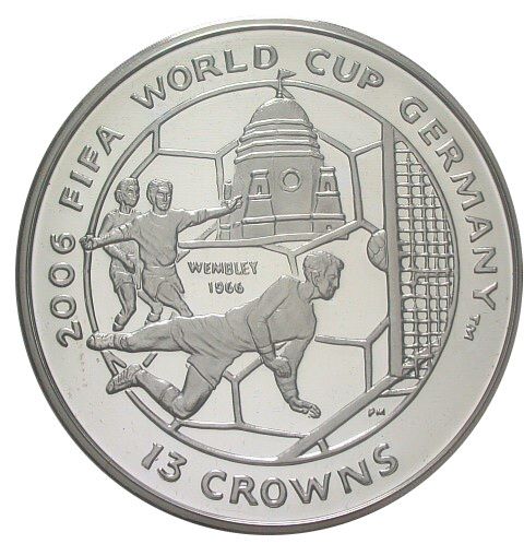 Isle of Man 13 Crowns - Elizabeth II World Cup Germany reverse