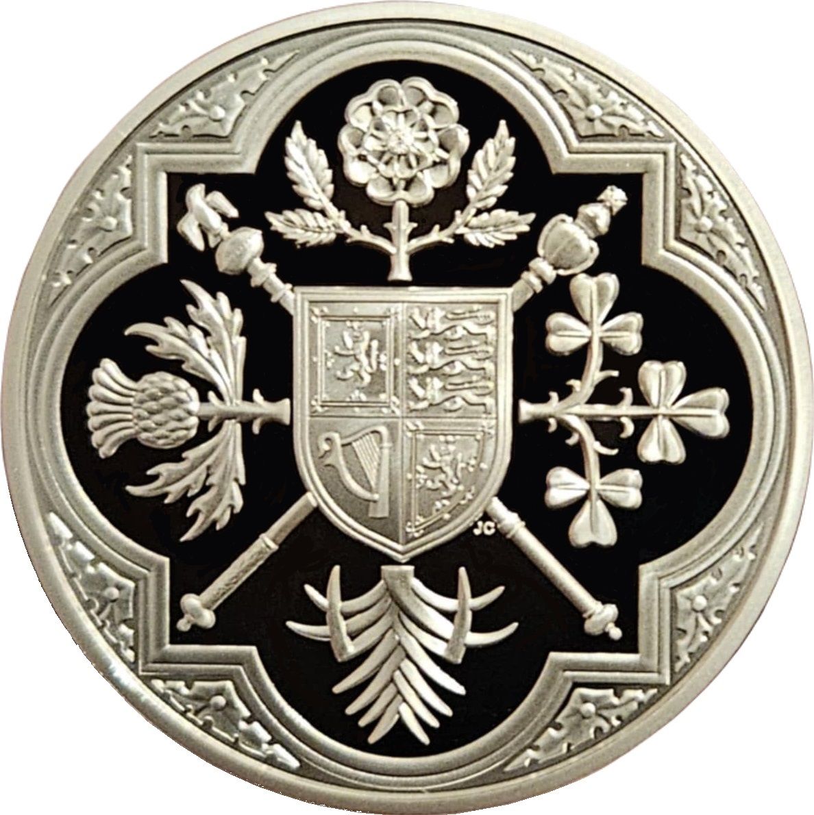 Tristan da Cunha 5 Pounds - Charles III Coronation; silver plated