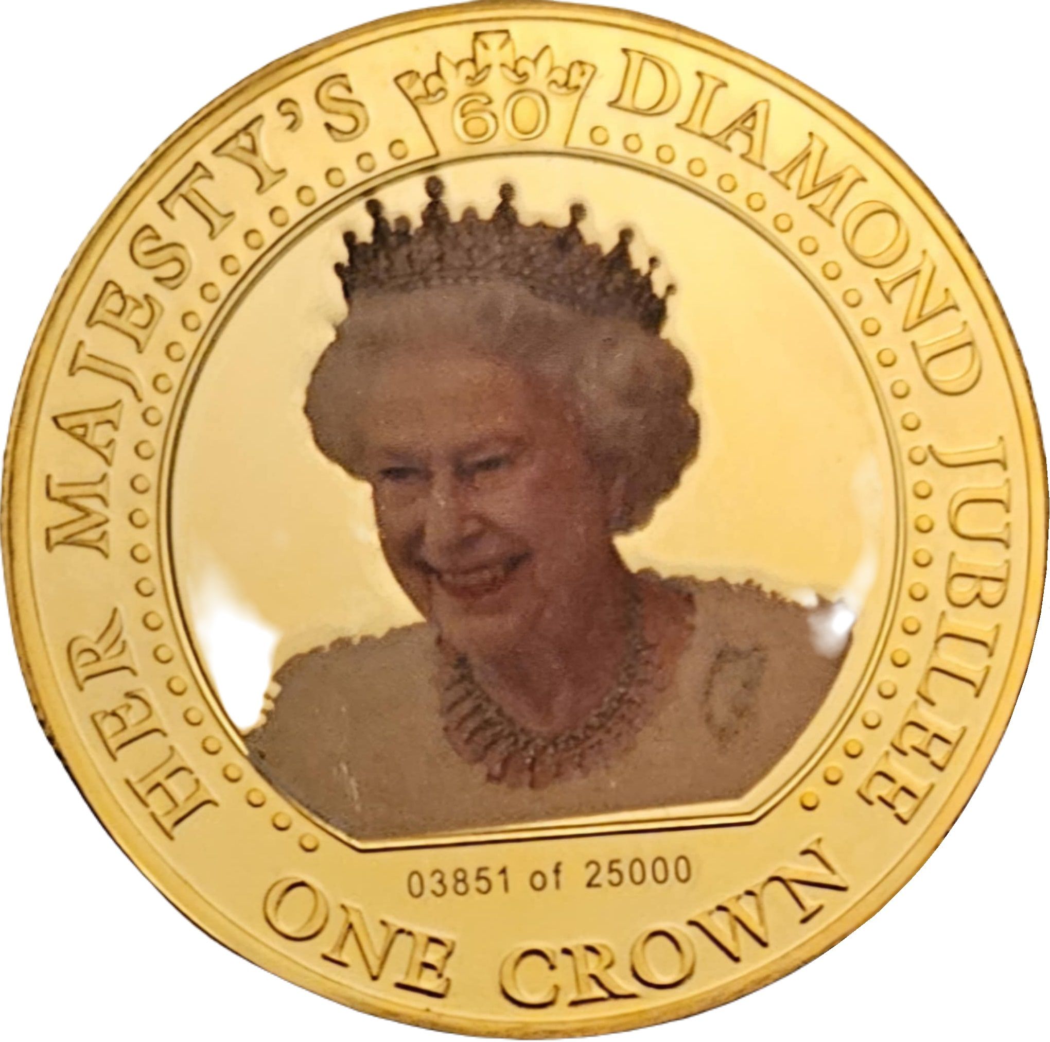 Tristan da Cunha 1 Crown - Elizabeth II Diamond Jubilee - In White Dress