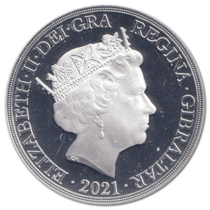 Gibraltar 2 Sovereigns - Elizabeth II Silver Shield obverse