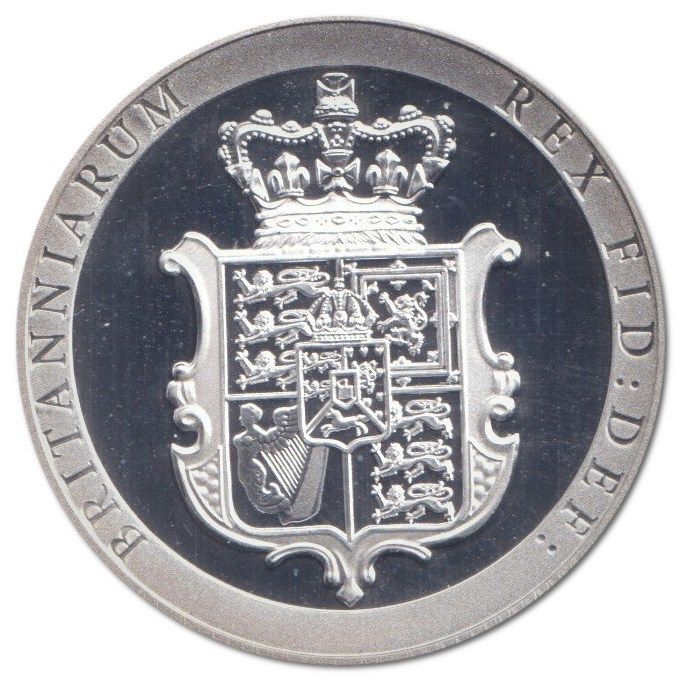 Gibraltar 2 Sovereigns - Elizabeth II Silver Shield reverse