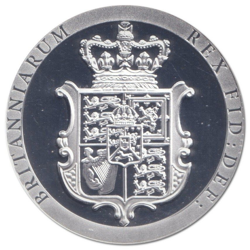 Gibraltar 5 Sovereigns - Elizabeth II Silver Shield reverse