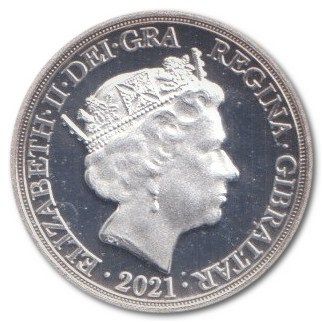 Gibraltar ¼ Sovereign - Elizabeth II Silver Shield obverse