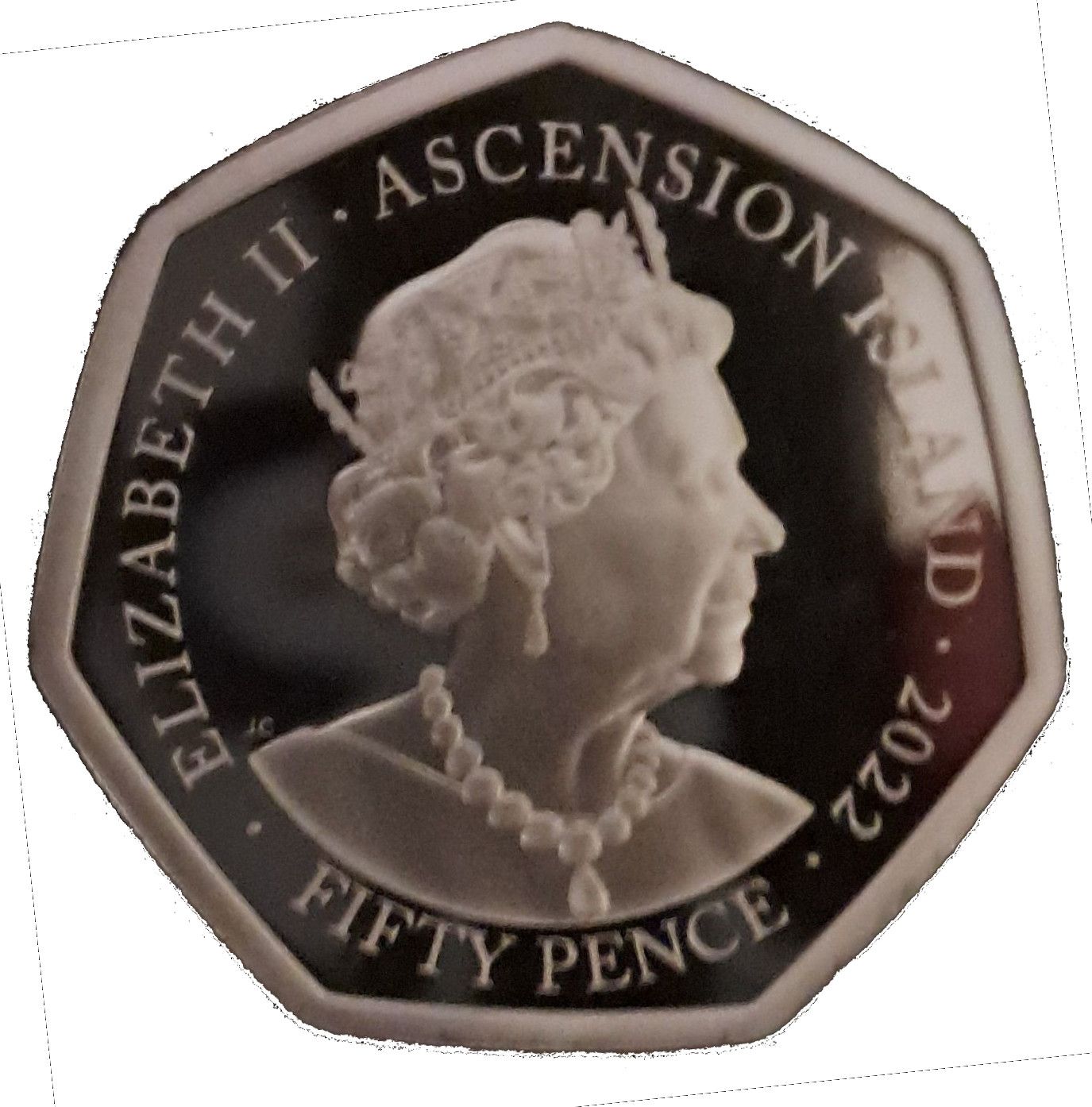 Ascension Island 50 Pence - Elizabeth II Hans Christian Andersen - Thumbelina obverse