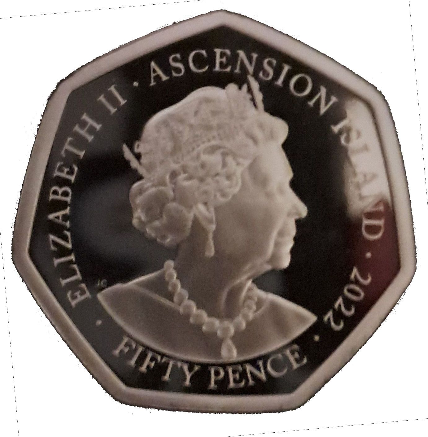 Ascension Island 50 Pence - Elizabeth II Hans Christian Andersen - The Princess and the Pea obverse