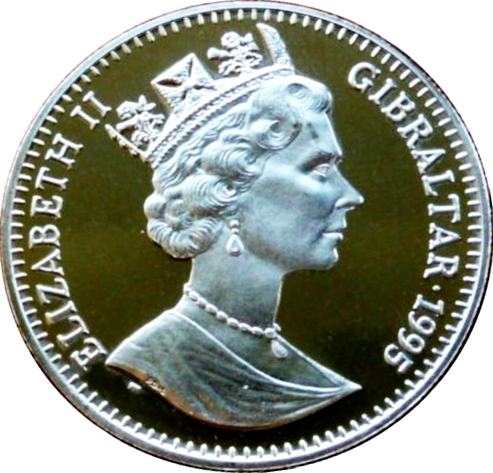 Gibraltar 1 Royal - Elizabeth II Collie obverse