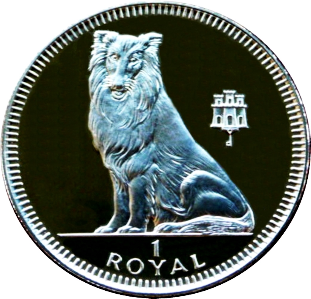 Gibraltar 1 Royal - Elizabeth II Collie reverse