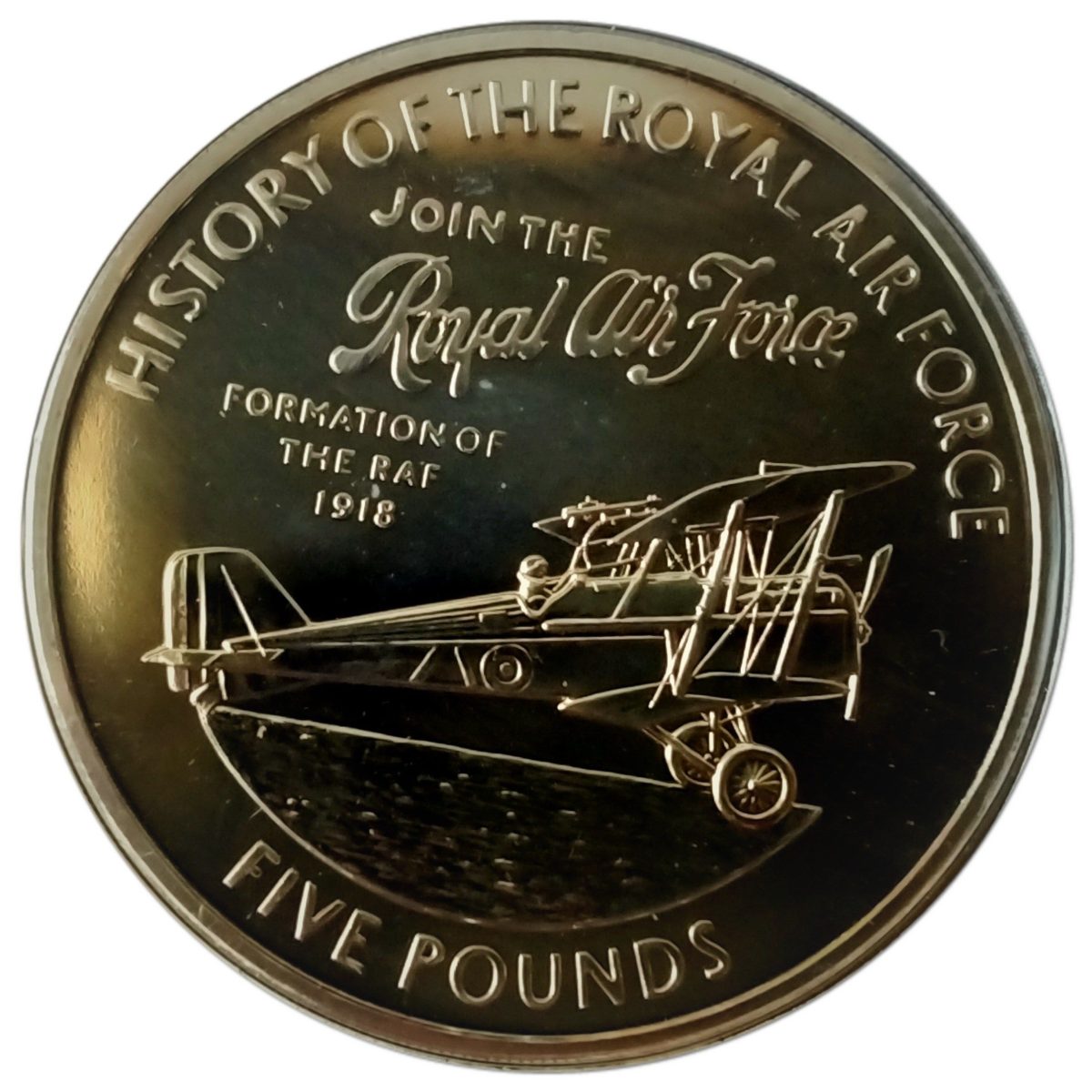 Guernsey 5 Pounds - Elizabeth II Formation of RAF reverse