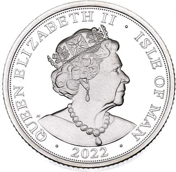 Isle of Man 1 Sovereign - Elizabeth II Platinum Jubilee; Silver Proof obverse