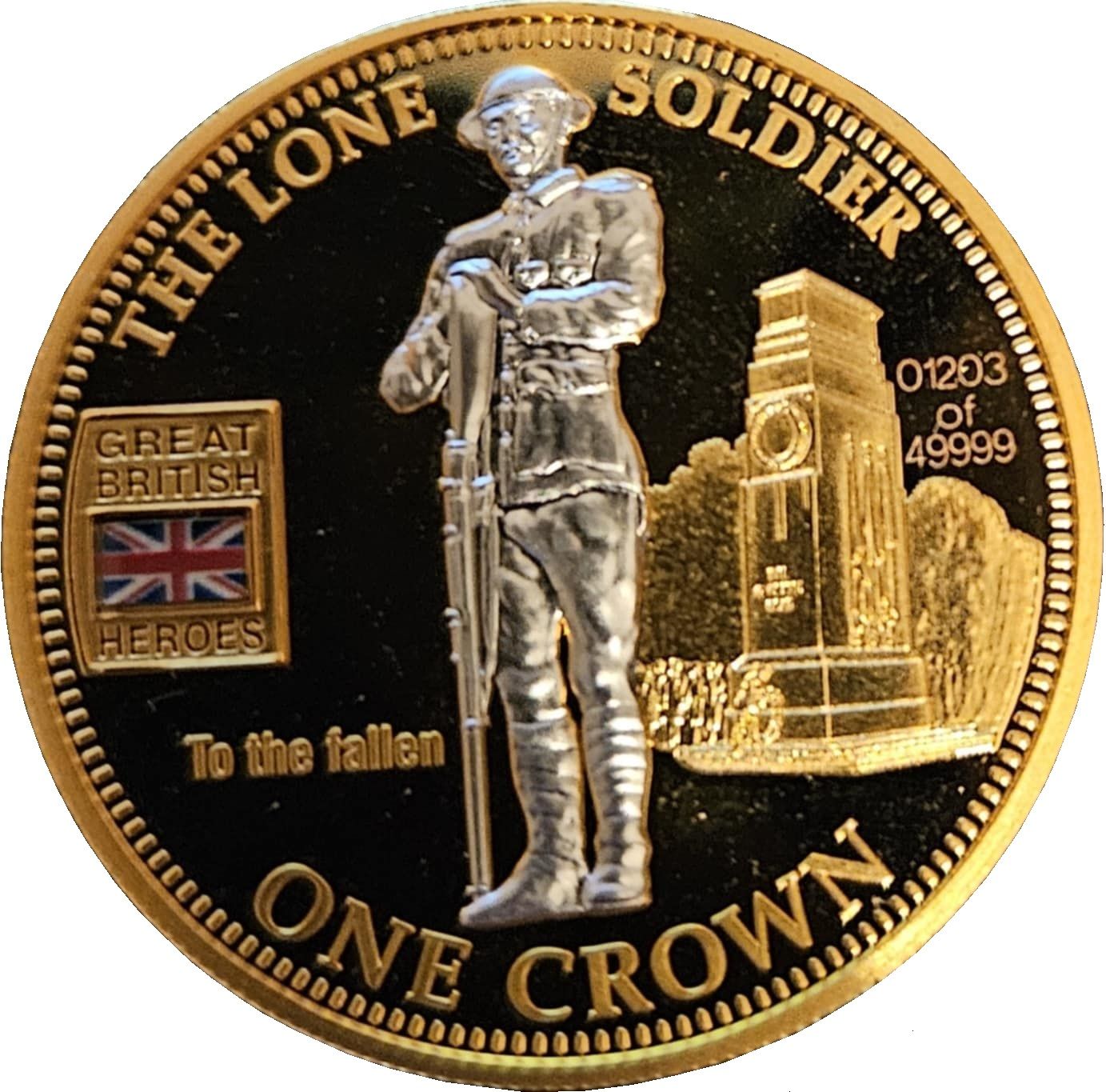 Tristan da Cunha 1 Crown - Elizabeth II The Lone Soldier reverse