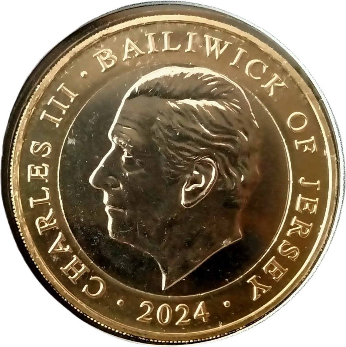 Jersey 2 Pounds - Charles III Sir Winston Churchill - The Artist; Error without value obverse
