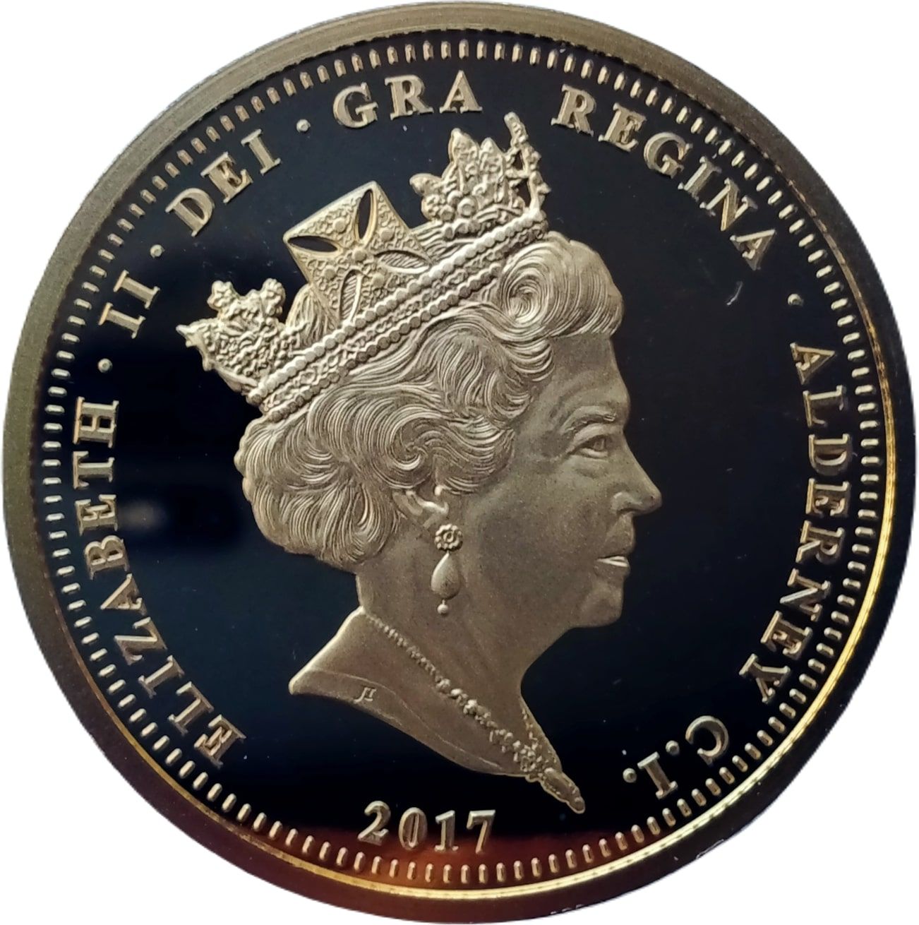 Alderney 5 Pounds - Elizabeth II Platinum Wedding of Queen Elizabeth II and Prince Philip - Jubilee photo obverse