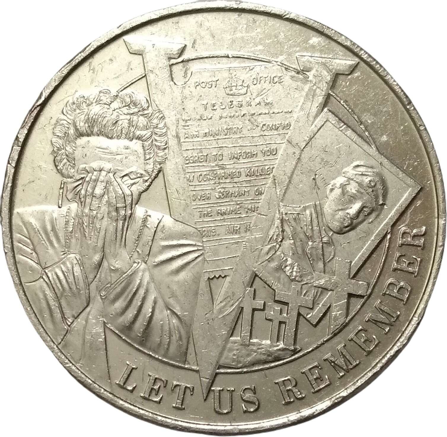 Gibraltar 1 Crown - Elizabeth II Let us remember reverse