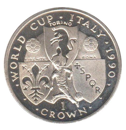 Isle of Man 1 Crown - Elizabeth II World Cup - Italy reverse