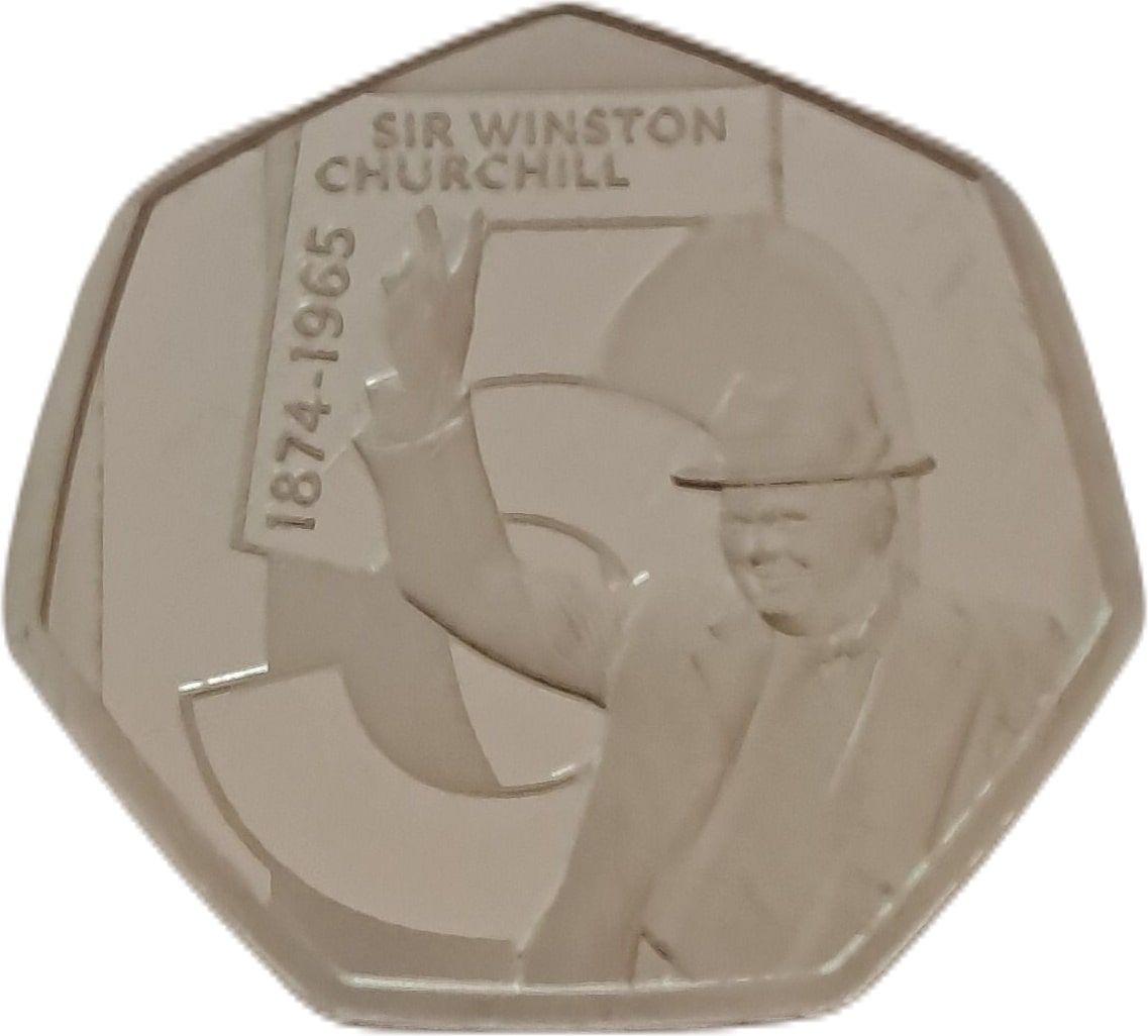 Alderney 50 Pence - Charles III Winston Churchill; Silver 1/2 oz.