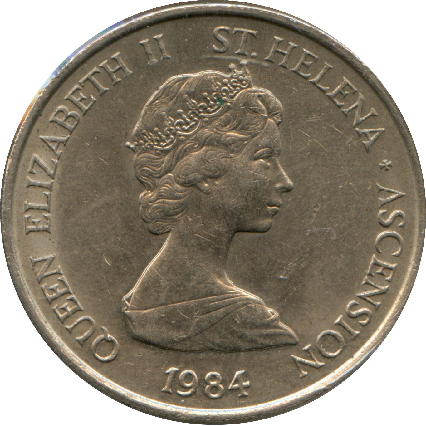 Saint Helena and Ascension 10 Pence - Elizabeth II 2nd portrait; large type obverse