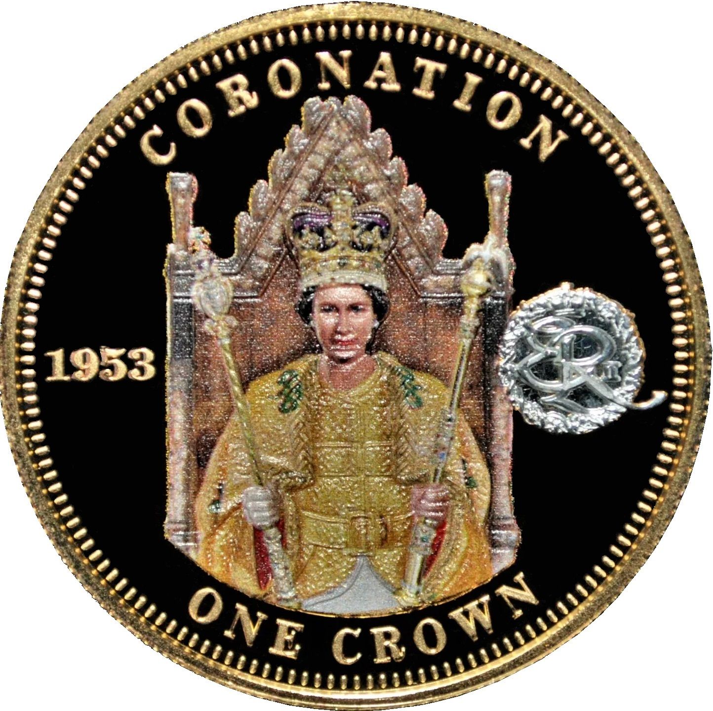 Tristan da Cunha 1 Crown - Elizabeth II Coronation reverse