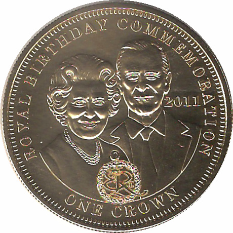 Tristan da Cunha 1 Crown - Elizabeth II Royal Birthday Commemoration reverse