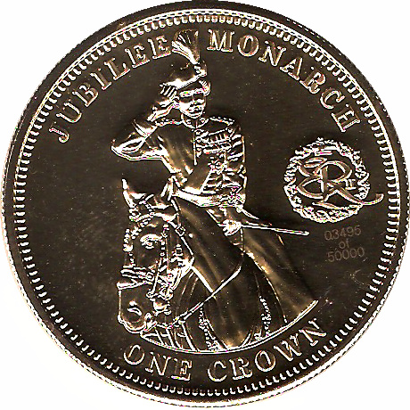 Tristan da Cunha 1 Crown - Elizabeth II Jubilee Monarch reverse