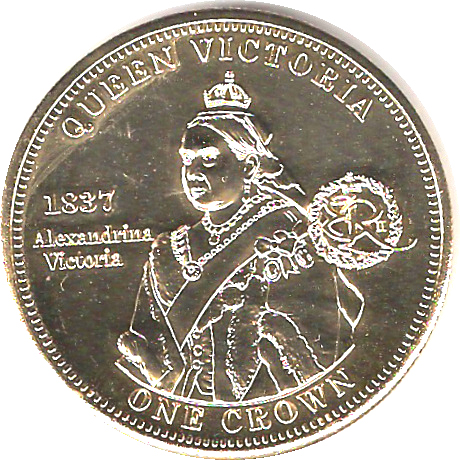 Tristan da Cunha 1 Crown - Elizabeth II Queen Victoria reverse