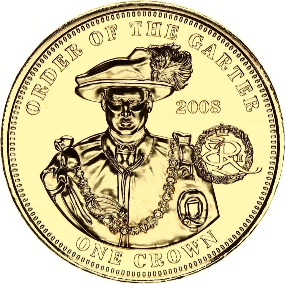 Tristan da Cunha 1 Crown - Elizabeth II Order of the Garter reverse