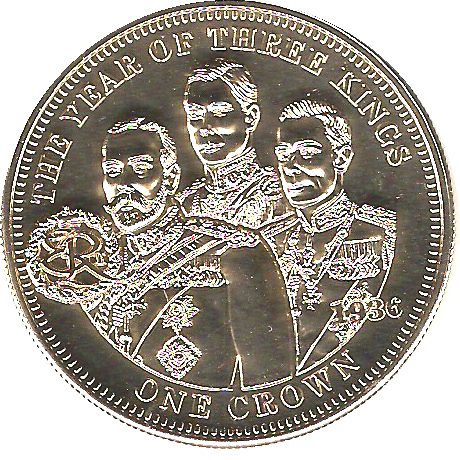 Tristan da Cunha 1 Crown - Elizabeth II The Year of Three Kings reverse