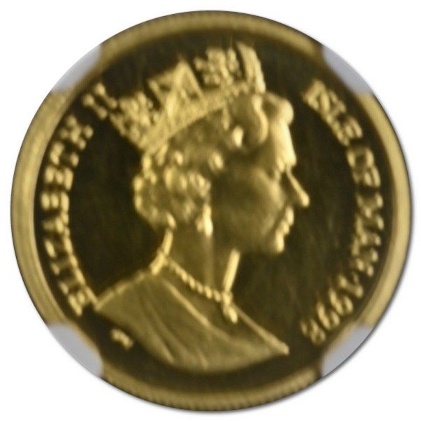 Isle of Man ⅒ Crown - Elizabeth II Birman Cat obverse