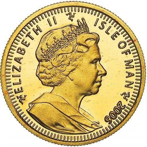 Isle of Man ⅒ Crown - Elizabeth II Exotic Shorthair Cat obverse