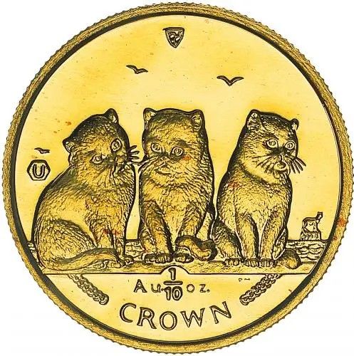Isle of Man ⅒ Crown - Elizabeth II Exotic Shorthair Cat