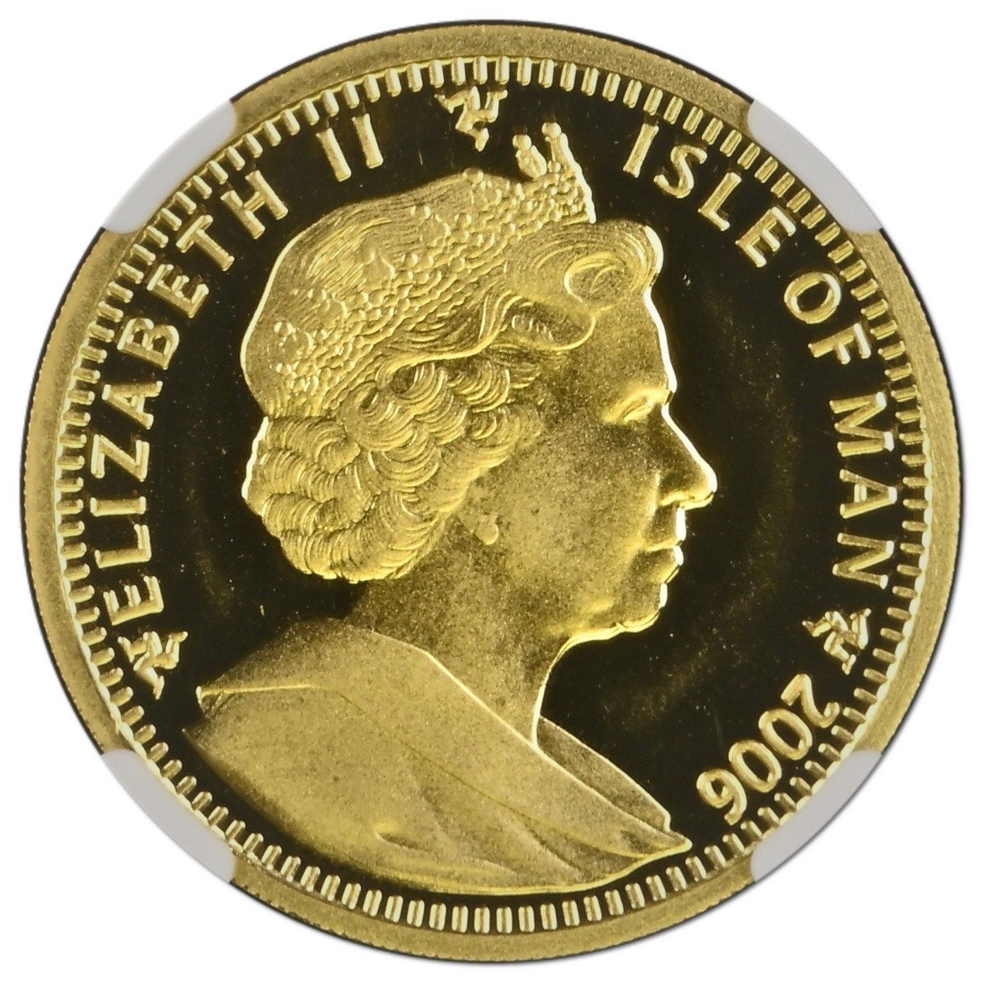 Isle of Man ½ Crown - Elizabeth II Exotic Shorthair Cat obverse