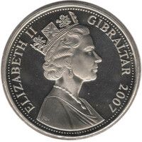 Gibraltar 5 Pounds - Elizabeth II History of the RAF - Hawker Hurricane obverse