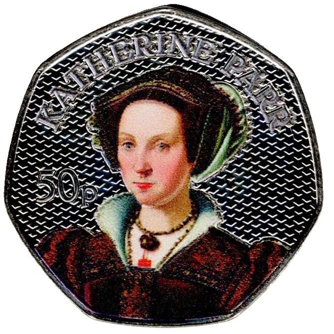 Guernsey 50 Pence - Charles III Katherine Parr; Colour reverse