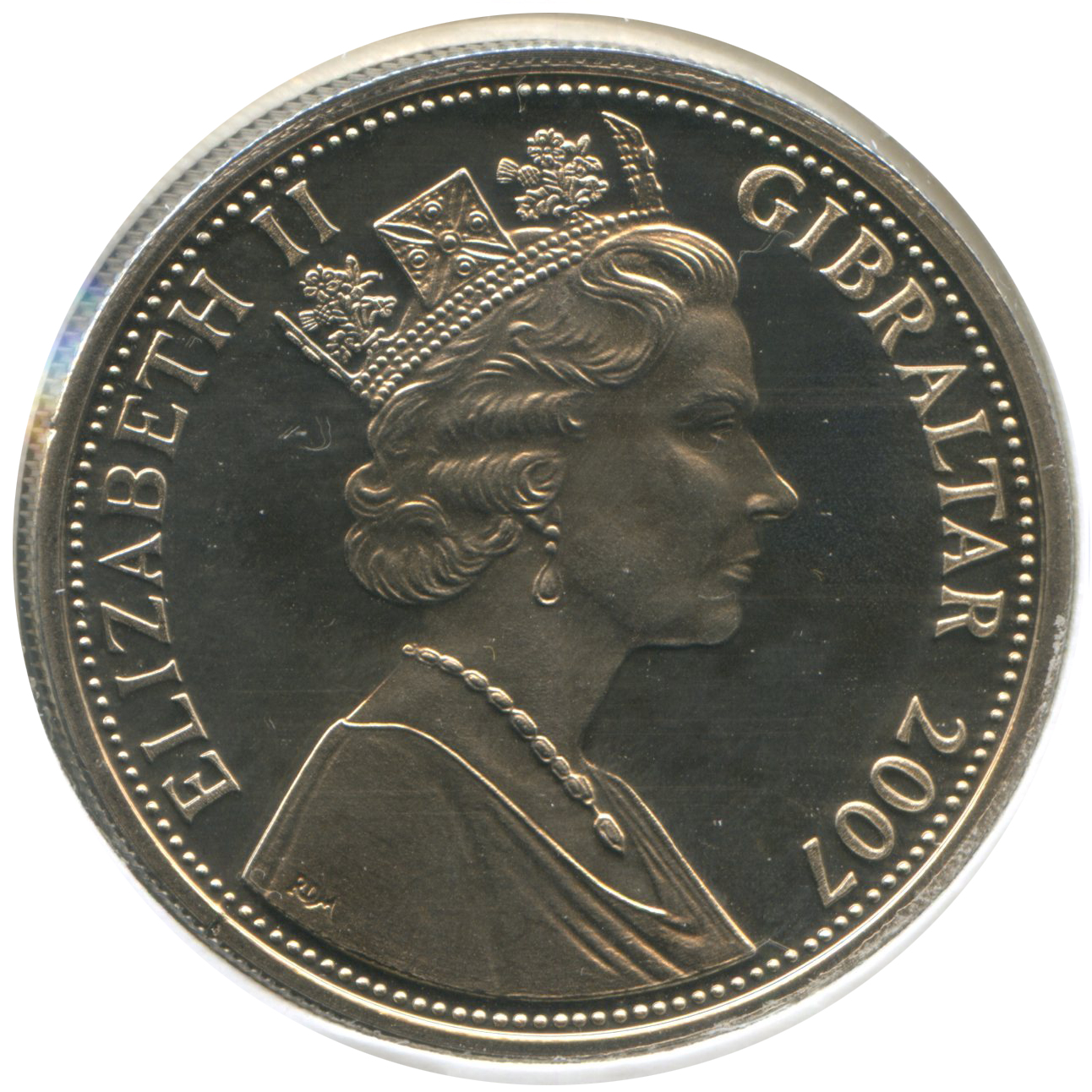 Gibraltar 1 Crown - Elizabeth II DHC-1 Chipmunk obverse