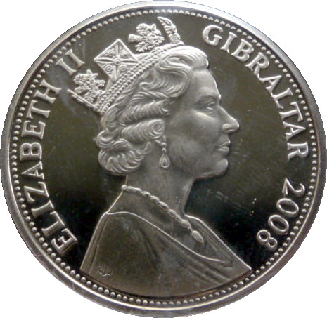 Gibraltar 1 Crown - Elizabeth II Hawker Typhoon obverse