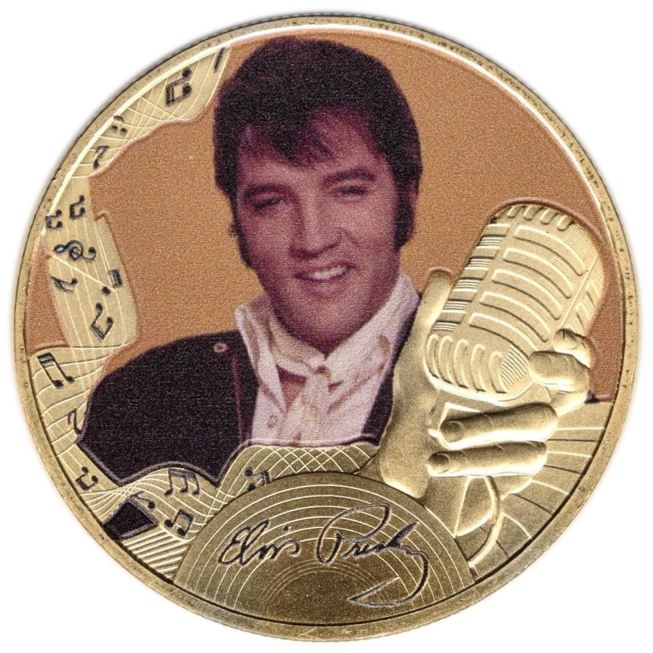 Gibraltar 1 Crown - Charles III Elvis Presley - 'Suspicious Minds'; Gold plated reverse