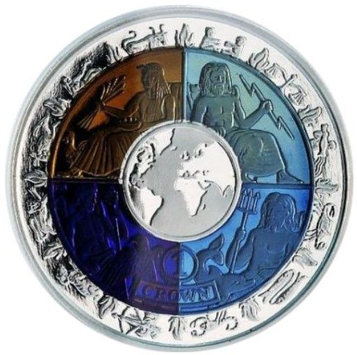 Isle of Man 1 Crown - Elizabeth II 4th portrait; Four Elements