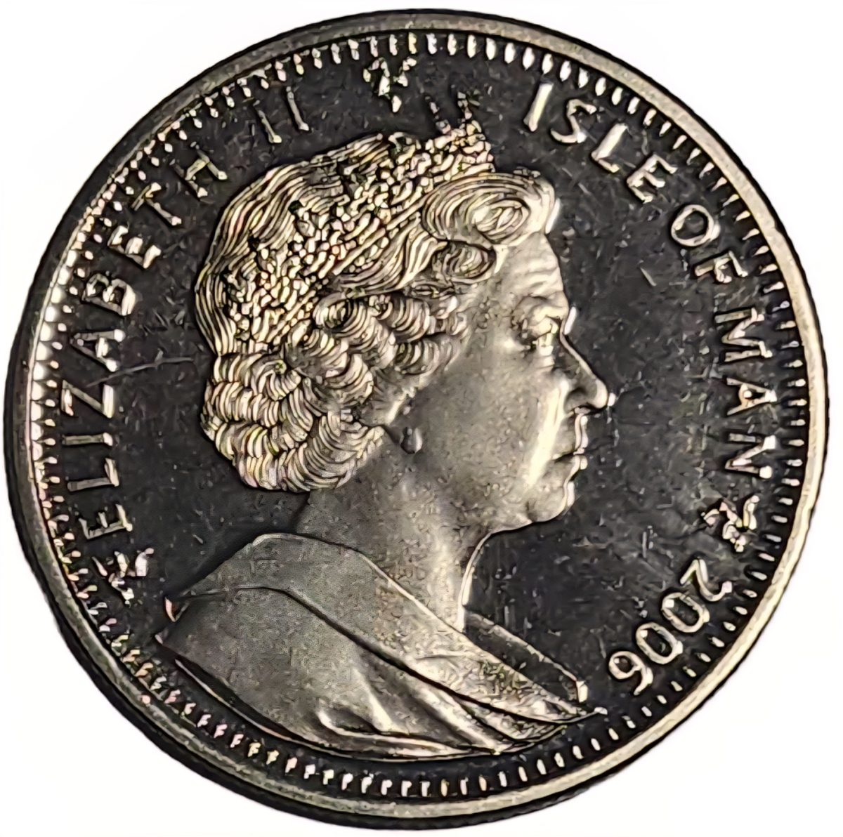 Isle of Man 1 Crown - Elizabeth II Siege of Valencia obverse