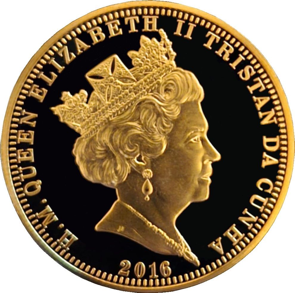 Tristan da Cunha 1 Crown - Elizabeth II 90th Birthday, Heir to the Throne - Gold Plated