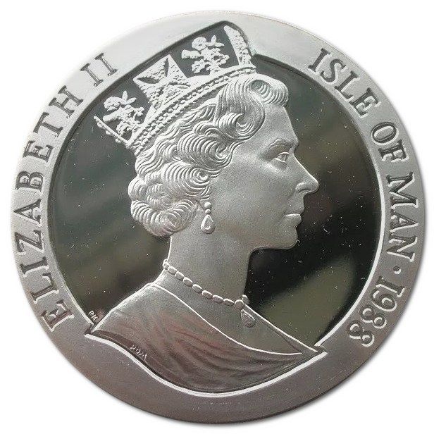 Isle of Man 5 Crowns - Elizabeth II Bicentenary of Australia - Kangaroo obverse